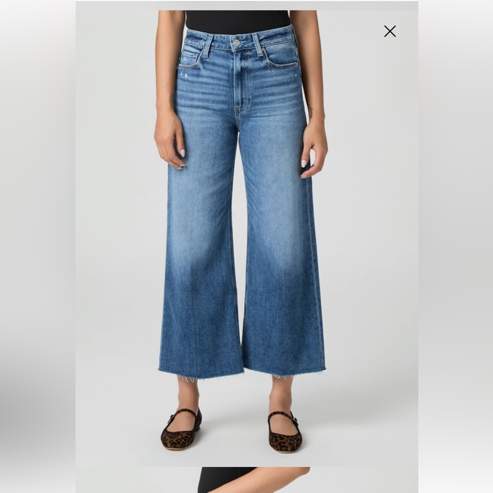 PAIGE Anessa Wide Leg Crop Jean- Rock Show Distressed